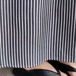 Cap Sleeve Loose Buttoned Striped Lapel Maxi Dresses Shirt Dress