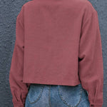 Flap Pockets Turn Down Collar Corduroy Shacket
