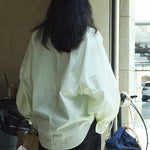 Casual Loose Puff Sleeves Solid Color Lapel Blouses