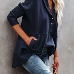 Women's New V-Neck Hooded Irregular Sweater