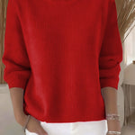 Women's Retro Solid Color Comfortable Print Turtleneck Knit Top