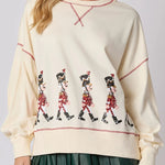 Christmas Soldier Sequined Long Sleeve Casual Sweatshirt