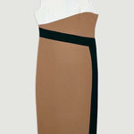 Workwear Day Colourblock Tailored Pencil Slit Stretch Midi Dress