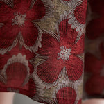 Loose Oversize Drawstring Floral Printed Round-Neck Midi Dresses