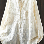 Women's Floral Embroidered Stand-up Collar Cotton Shirt