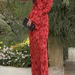 Margovil Bell Long Sleeves Floral Print Maxi Dress