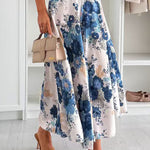 High Waist Floral Print Wide Leg Cropped Pants