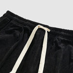 Men's Classic Plaid Fluffy Faux Fur Lapel Jacket Corduroy Casual Pants Set