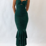 Solid Color High Waist Pleated Mermaid Dress