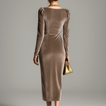 Lunori™ | Sylvana Velvet Midi Dress