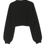 Fashionable Cookie Man Pattern Short Casual Knitted Cardigan