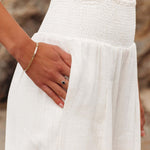Fresh Air Linen Blend Pocketed Smocked Pants
