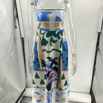 High Waisted Sleeveless Pleated Printed Split-Joint Collarless Midi Dresses Slip Dress