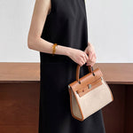 High Waisted Loose Pockets Solid Color Split-Back Zipper Round-Neck Midi Dresses