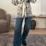 NVLT Knit Fringe Cardigan Sweater
