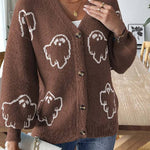 Stylish Loose Casual Cartoon Jacquard Jacket