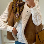 New fur-integrated lamb wool fashionable and versatile vest