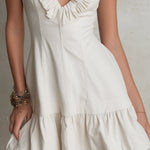 Retro Ruffled Trim Short-sleeved Cotton A-line Mini Dress