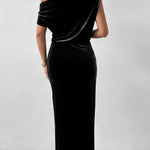 Marilyn - Classic Velvet Midi Dress for Effortless Elegance