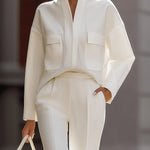 Luxe Ivory Oversized Shirt & Tailored Trouser Two-Piece Set