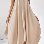 Loose Sleeveless Asymmetric Solid Color Spaghetti-Neck Maxi Dresses