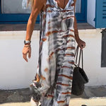 Tie Dye Printing Sleeveless Dress