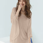 Vintage Loose Round-Neck Batwing Sleeves Shirts