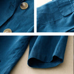 All-match casual button-down cotton linen jacket