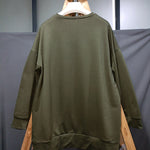 Casual Loose Solid Color Round-Neck Sweatshirt Top