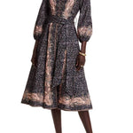 Mandarin Collar Midi Dress
