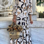 Black and White Tie-dye Maxi Dress