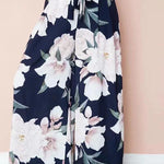 High waist loose printed casual wide-leg trousers