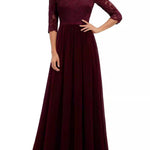 A-Line High Waisted Pleated See-Through Solid Color Split-Joint V-Neck Maxi Dresses