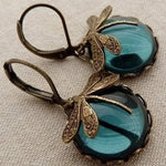 Vintage Dragonfly Glass Earrings