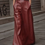A-Line Loose Belted Solid Color Skirts Bottoms