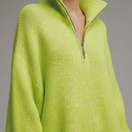 Casual Loose-fitting Green Knitted Mini Dress