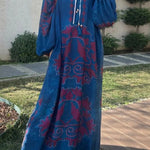 Ethnic Printed Long-sleeved Dress