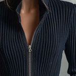 Midnight Sparkle Ribbed Knit Jacket