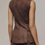 Maeve Faux-Suede Cutaway Vest