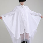 Urban Loose Split-Joint Lapel Long Sleeves Midi Dress