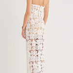 Feel Luxurious and Beautiful Crochet Flower Lace Maxi Dress