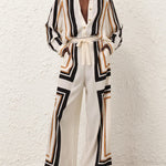 Long Sleeves Loose Plaid Striped Lapel Blouses&Shirts Tops