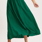 A-line swing skirt high waist hollow solid color skirt