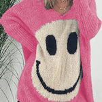 Confidence Is Everything Knit Smiley Face Long Sleeved Sweater