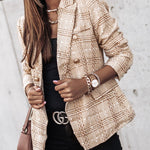 Good Catch Double Breasted Plaid Blazer