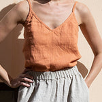 Ladies Cotton Linen V-Neck Casual Camisole