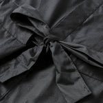 Loose Short Sleeves Contrast Color Drawstring Printed Tied Waist Lapel Midi Dresses Shirt Dress