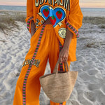 Strawberry Print Oversized Shirt and Elastic Waist Pocket Pants Set