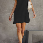 Casual Solid Slit O Neck A Line Dresses