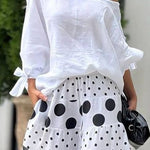 Long Sleeves Loose Asymmetric Solid Color Tied One-Shoulder Blouses&Shirts Tops